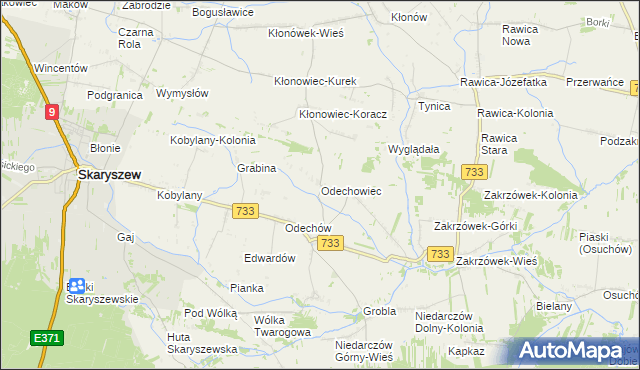 mapa Odechowiec, Odechowiec na mapie Targeo