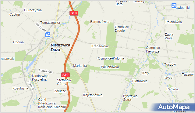 mapa Osmolice-Kolonia, Osmolice-Kolonia na mapie Targeo