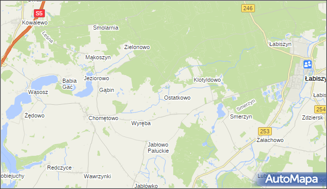 mapa Ostatkowo, Ostatkowo na mapie Targeo