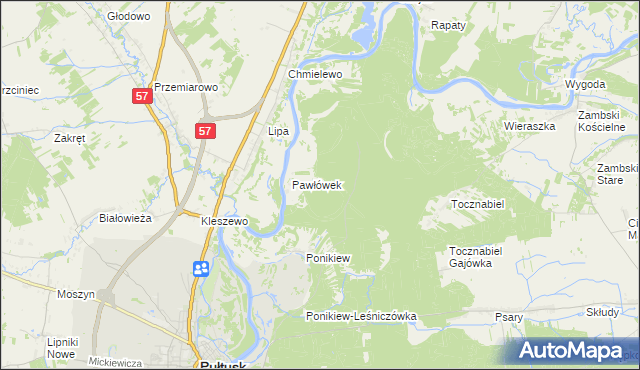 mapa Pawłówek-Gajówka, Pawłówek-Gajówka na mapie Targeo