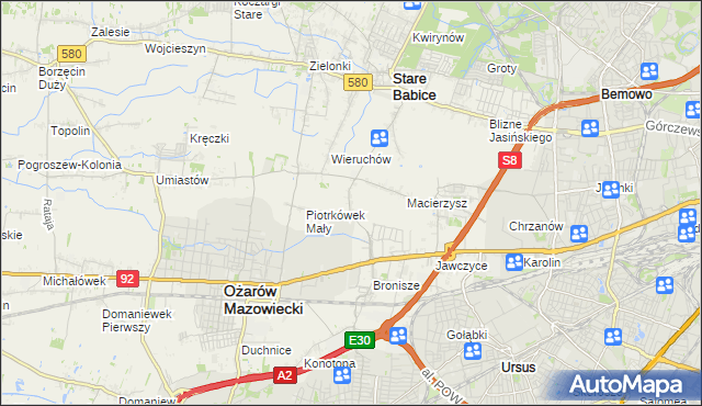 mapa Piotrkówek Duży, Piotrkówek Duży na mapie Targeo