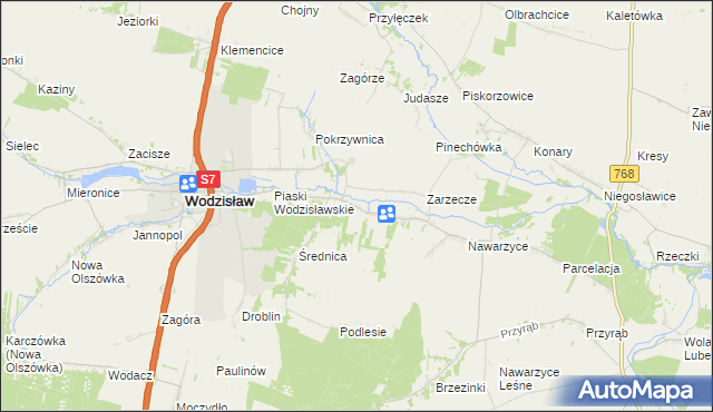 mapa Piotrkowice gmina Wodzisław, Piotrkowice gmina Wodzisław na mapie Targeo