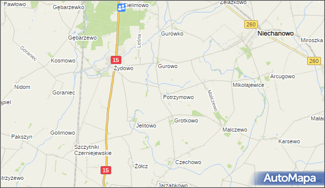 mapa Potrzymowo, Potrzymowo na mapie Targeo