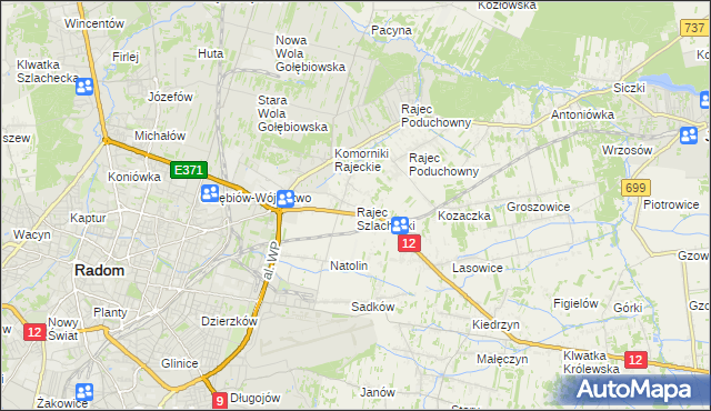 mapa Rajec Szlachecki, Rajec Szlachecki na mapie Targeo