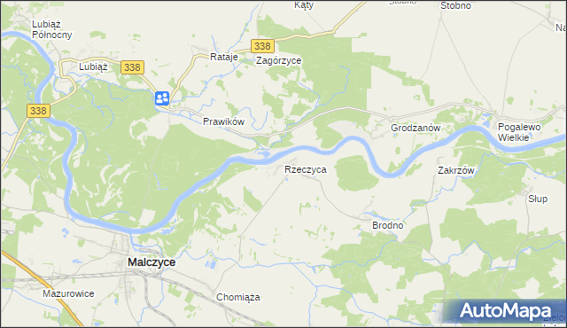 mapa Rzeczyca gmina Środa Śląska, Rzeczyca gmina Środa Śląska na mapie Targeo