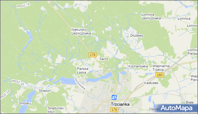 mapa Sarcz, Sarcz na mapie Targeo