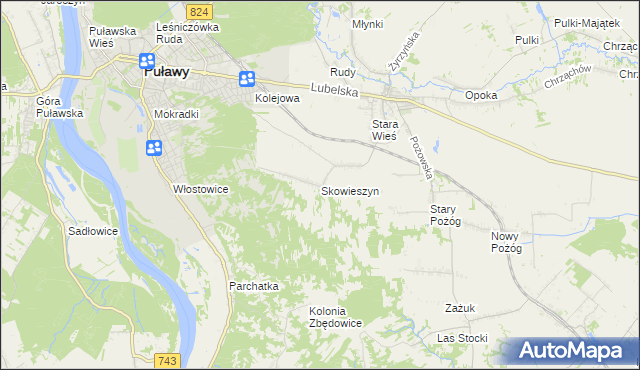 mapa Skowieszyn, Skowieszyn na mapie Targeo