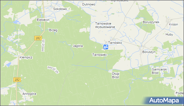 mapa Tarnowiec gmina Połajewo, Tarnowiec gmina Połajewo na mapie Targeo