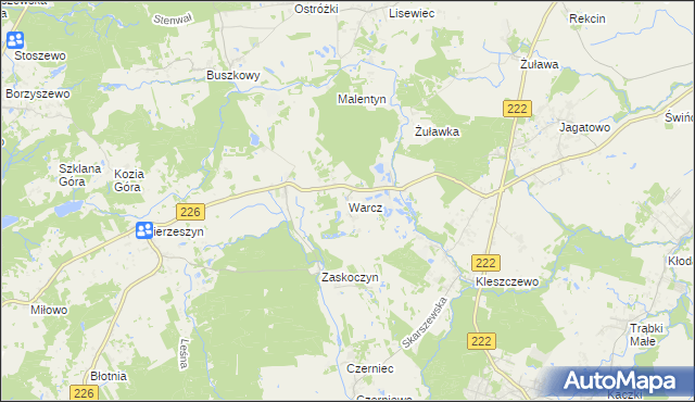 mapa Warcz, Warcz na mapie Targeo