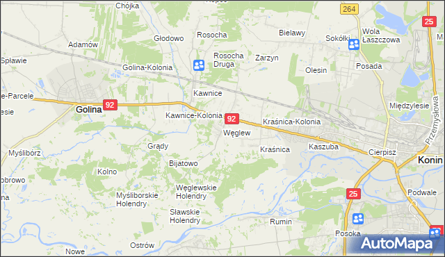 mapa Węglew, Węglew na mapie Targeo