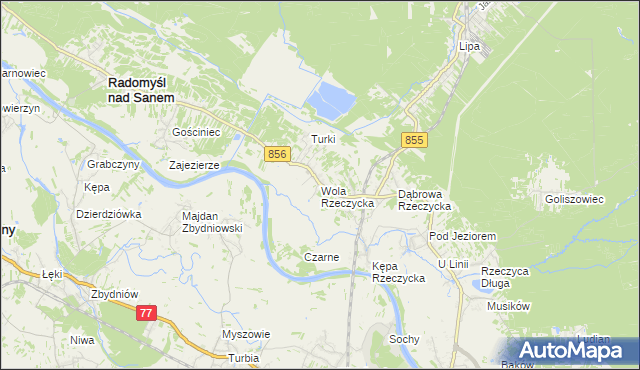 mapa Wola Rzeczycka, Wola Rzeczycka na mapie Targeo