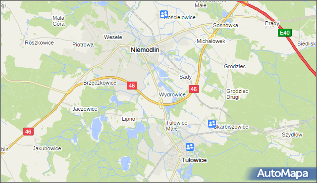 mapa Wydrowice gmina Niemodlin, Wydrowice gmina Niemodlin na mapie Targeo