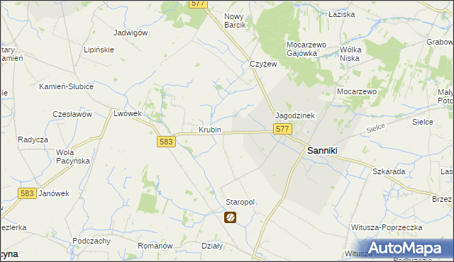 mapa Aleksandrów gmina Sanniki, Aleksandrów gmina Sanniki na mapie Targeo