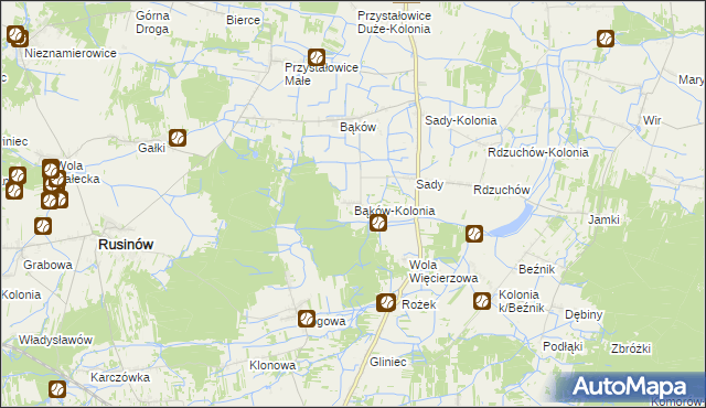 mapa Bąków-Kolonia, Bąków-Kolonia na mapie Targeo