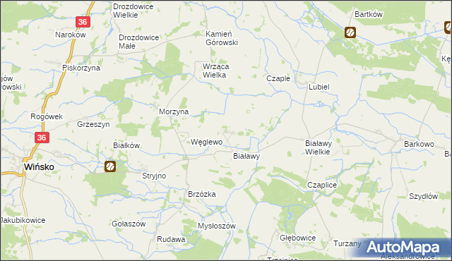 mapa Białawy Małe, Białawy Małe na mapie Targeo