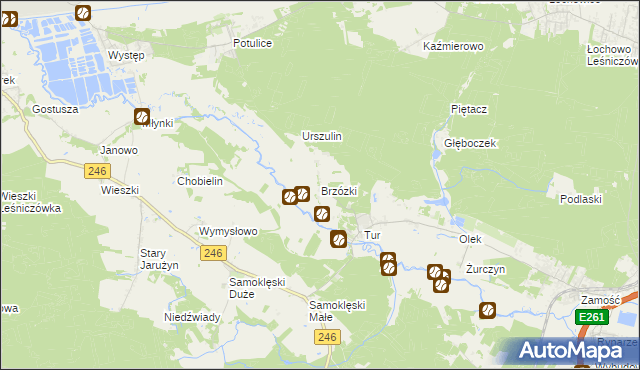 mapa Brzózki gmina Szubin, Brzózki gmina Szubin na mapie Targeo