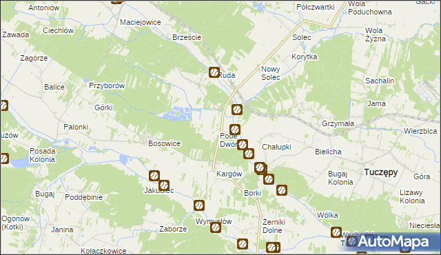 mapa Brzozówka gmina Tuczępy, Brzozówka gmina Tuczępy na mapie Targeo