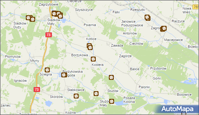 mapa Bugaj gmina Gnojno, Bugaj gmina Gnojno na mapie Targeo