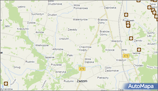 mapa Charchów Księży, Charchów Księży na mapie Targeo