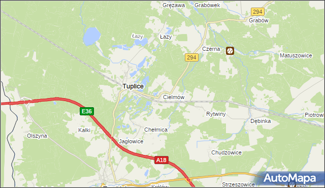 mapa Cielmów, Cielmów na mapie Targeo