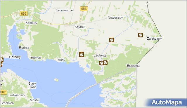 mapa Cisówka gmina Michałowo, Cisówka gmina Michałowo na mapie Targeo