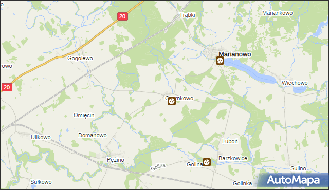 mapa Czarnkowo gmina Marianowo, Czarnkowo gmina Marianowo na mapie Targeo