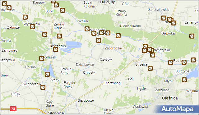 mapa Czyżów gmina Stopnica, Czyżów gmina Stopnica na mapie Targeo