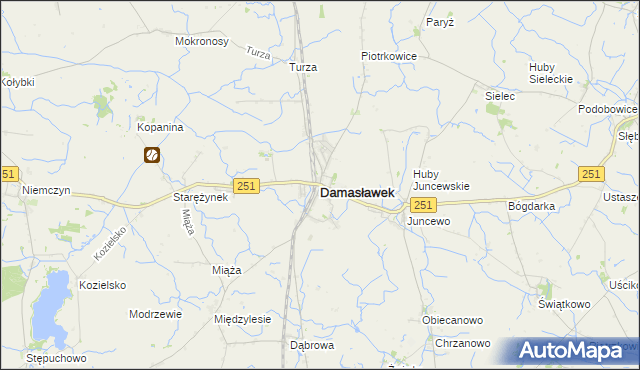 mapa Damasławek, Damasławek na mapie Targeo