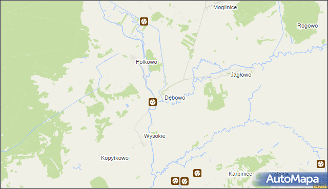 mapa Dębowo gmina Sztabin, Dębowo gmina Sztabin na mapie Targeo