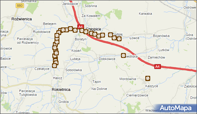 mapa Dobkowice gmina Chłopice, Dobkowice gmina Chłopice na mapie Targeo