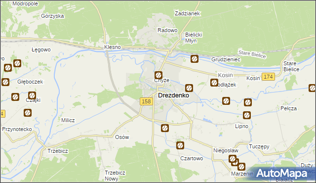 mapa Drezdenko, Drezdenko na mapie Targeo