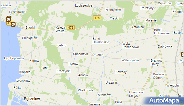 mapa Drużbin, Drużbin na mapie Targeo