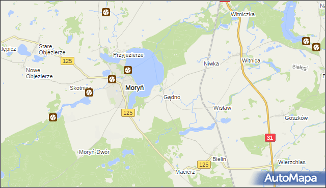 mapa Gądno, Gądno na mapie Targeo