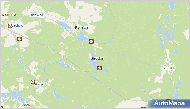 mapa Głęboczek gmina Bytnica, Głęboczek gmina Bytnica na mapie Targeo