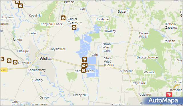 mapa Górki gmina Wiślica, Górki gmina Wiślica na mapie Targeo
