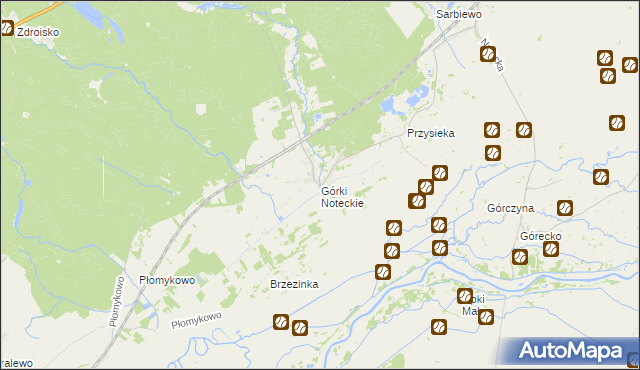 mapa Górki Noteckie, Górki Noteckie na mapie Targeo