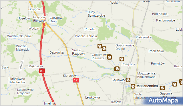 mapa Gościmowice Pierwsze, Gościmowice Pierwsze na mapie Targeo