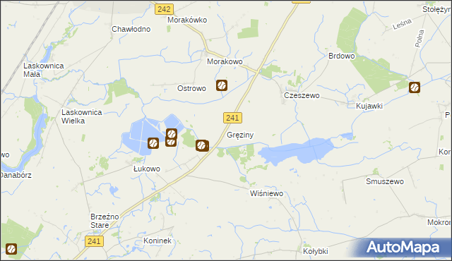 mapa Gręziny, Gręziny na mapie Targeo