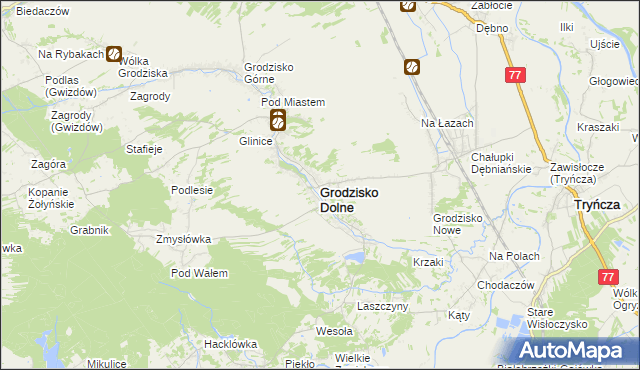 mapa Grodzisko Dolne, Grodzisko Dolne na mapie Targeo