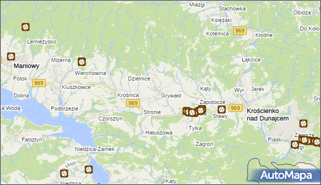 mapa Grywałd, Grywałd na mapie Targeo