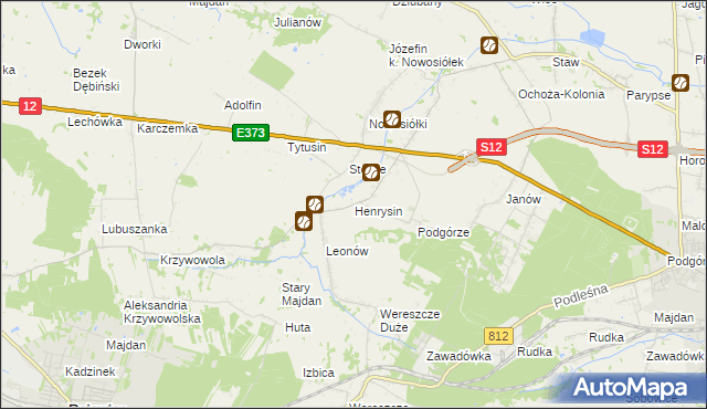 mapa Henrysin gmina Chełm, Henrysin gmina Chełm na mapie Targeo