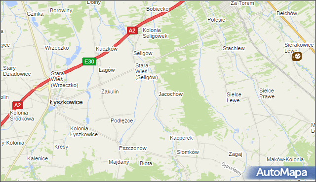 mapa Jacochów, Jacochów na mapie Targeo