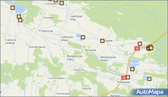 mapa Janiszów gmina Trzebnica, Janiszów gmina Trzebnica na mapie Targeo