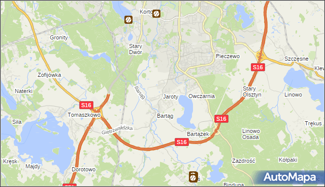 mapa Jaroty, Jaroty na mapie Targeo