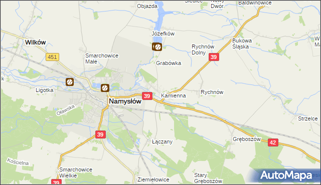 mapa Kamienna gmina Namysłów, Kamienna gmina Namysłów na mapie Targeo