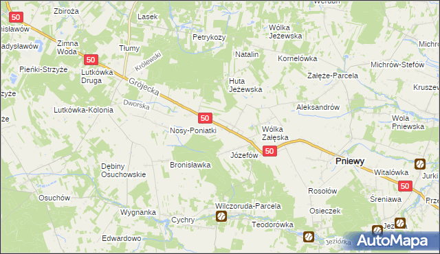 mapa Karolew gmina Pniewy, Karolew gmina Pniewy na mapie Targeo