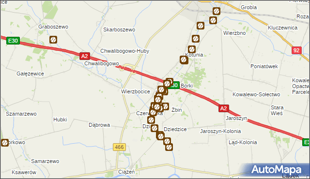 mapa Kąty gmina Słupca, Kąty gmina Słupca na mapie Targeo