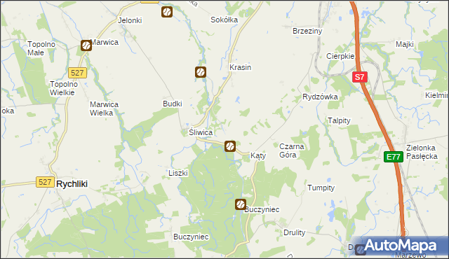 mapa Kąty-Wybudowanie, Kąty-Wybudowanie na mapie Targeo
