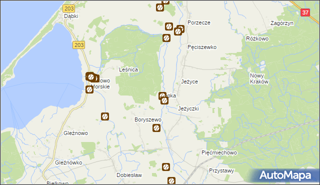 mapa Kępka gmina Darłowo, Kępka gmina Darłowo na mapie Targeo