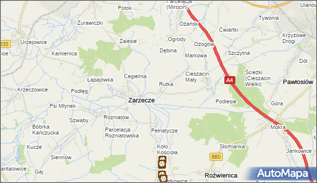 mapa Kisielów gmina Zarzecze, Kisielów gmina Zarzecze na mapie Targeo